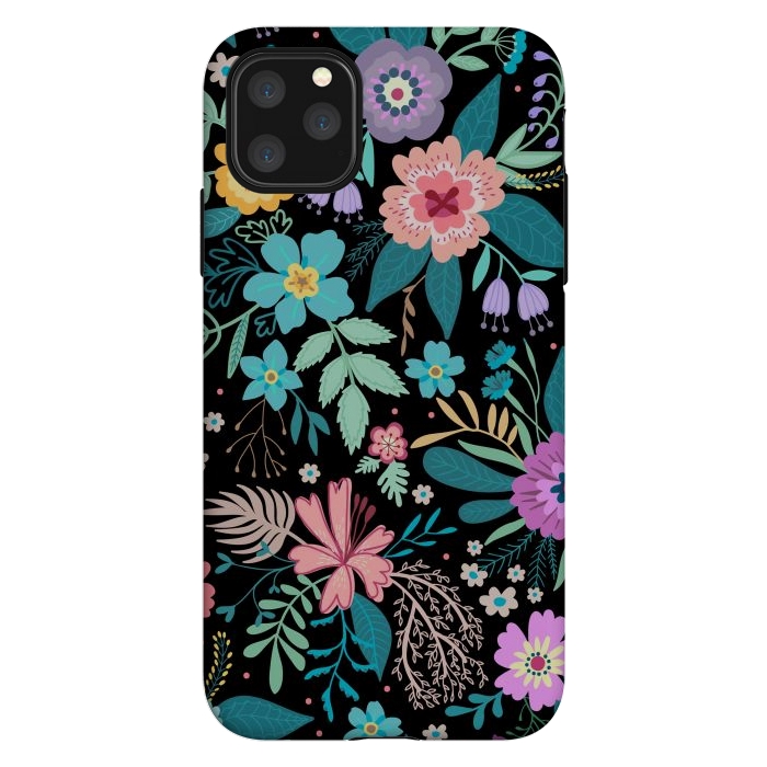 iPhone 11 Pro Max StrongFit Amazing Floral Pattern With Bright Colorful Flowers by ArtsCase