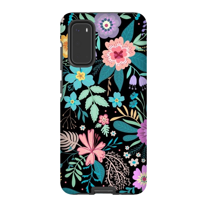 Galaxy S20 StrongFit Amazing Floral Pattern With Bright Colorful Flowers by ArtsCase