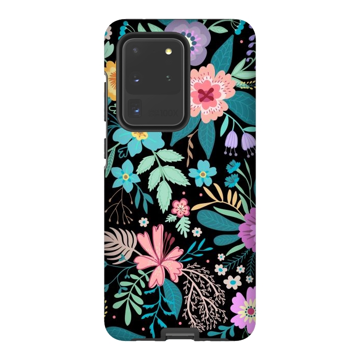 Galaxy S20 Ultra StrongFit Amazing Floral Pattern With Bright Colorful Flowers by ArtsCase