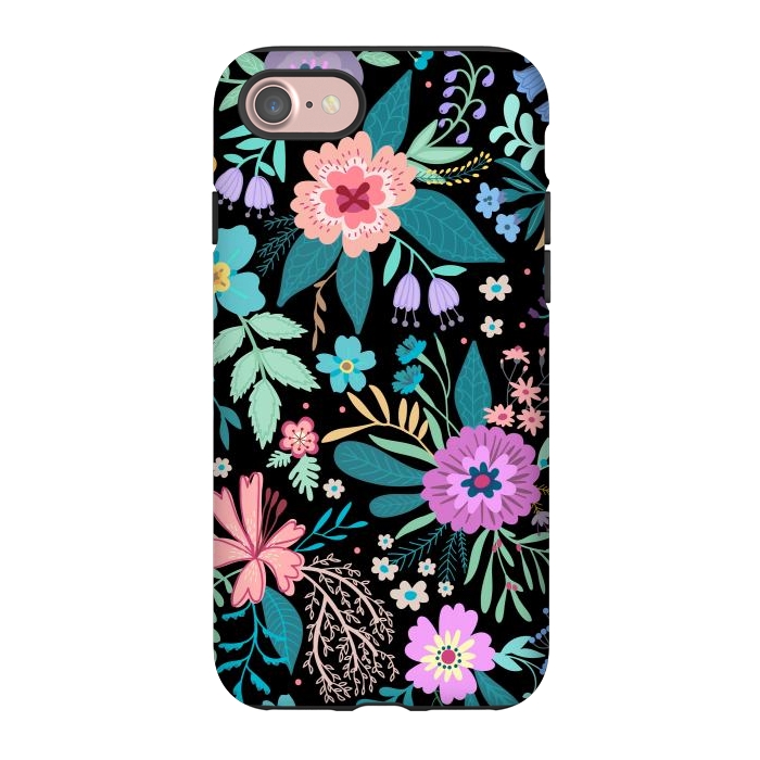 iPhone 7 StrongFit Amazing Floral Pattern With Bright Colorful Flowers by ArtsCase