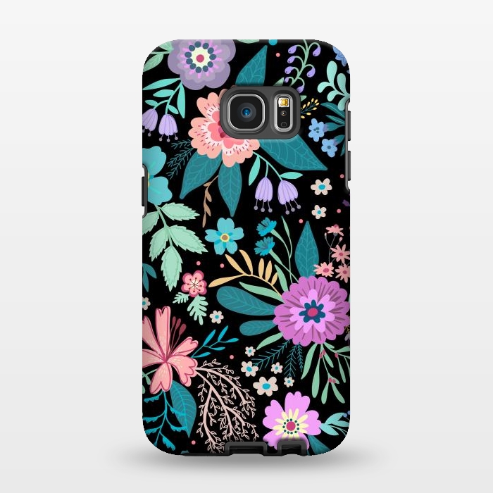 Galaxy S7 EDGE StrongFit Amazing Floral Pattern With Bright Colorful Flowers by ArtsCase