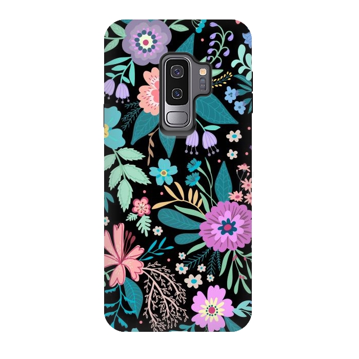 Galaxy S9 plus StrongFit Amazing Floral Pattern With Bright Colorful Flowers by ArtsCase