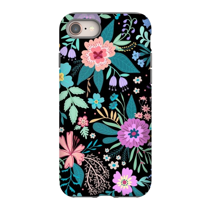 iPhone 8 StrongFit Amazing Floral Pattern With Bright Colorful Flowers by ArtsCase