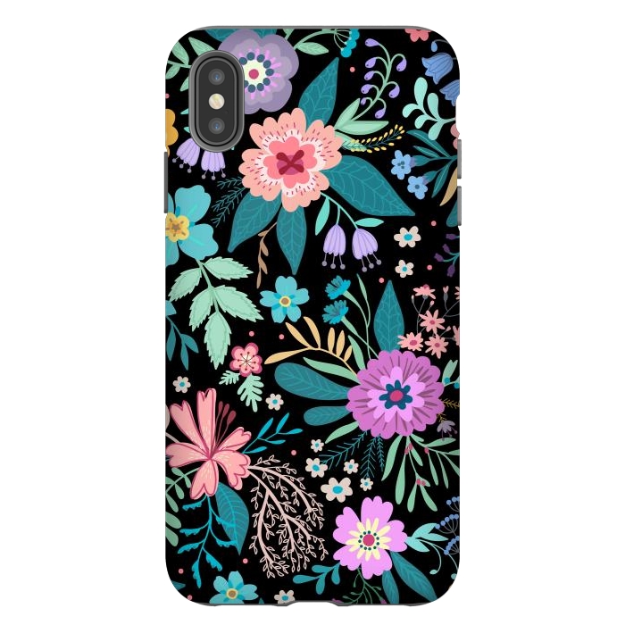 iPhone Xs Max StrongFit Amazing Floral Pattern With Bright Colorful Flowers by ArtsCase
