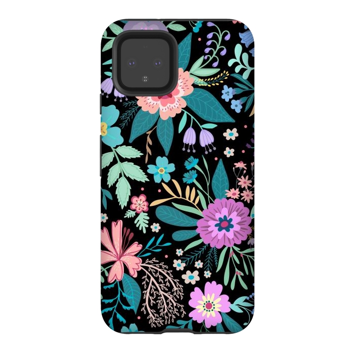 Pixel 4 StrongFit Amazing Floral Pattern With Bright Colorful Flowers by ArtsCase