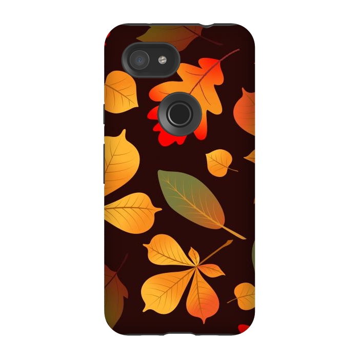 Pixel 3A StrongFit Autumn Leaf Pattern Design by ArtsCase