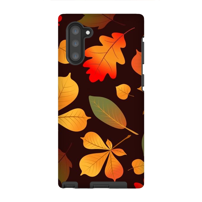 Galaxy Note 10 StrongFit Autumn Leaf Pattern Design by ArtsCase