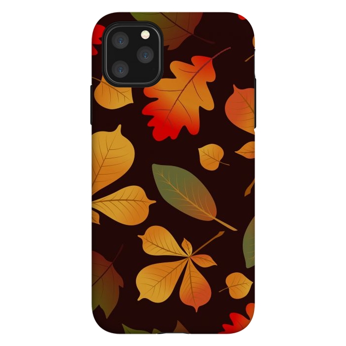 iPhone 11 Pro Max StrongFit Autumn Leaf Pattern Design by ArtsCase