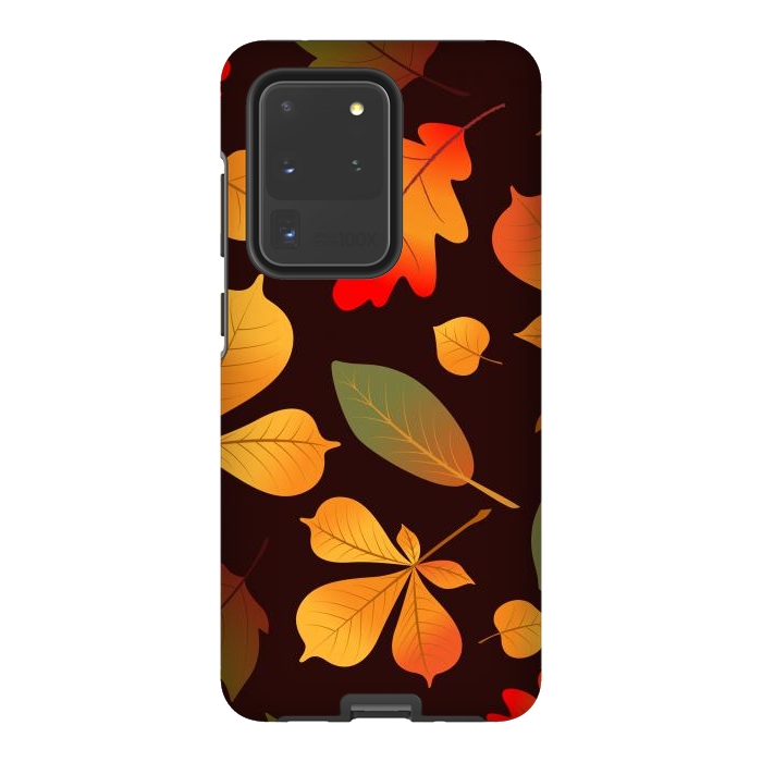 Galaxy S20 Ultra StrongFit Autumn Leaf Pattern Design by ArtsCase
