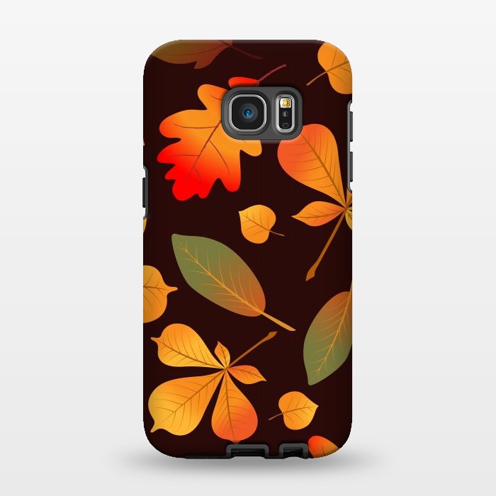 Galaxy S7 EDGE StrongFit Autumn Leaf Pattern Design by ArtsCase