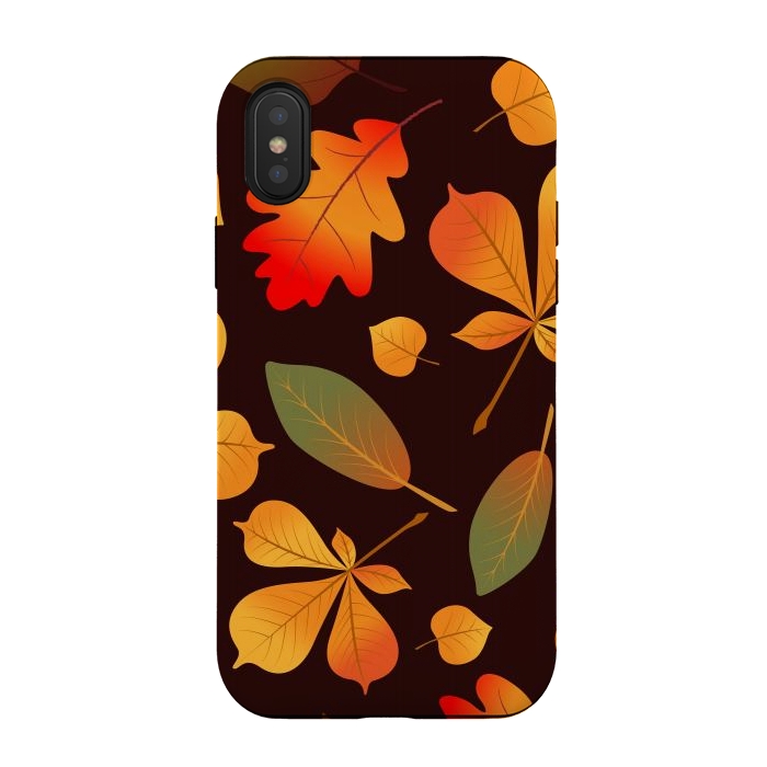 iPhone Xs / X StrongFit Autumn Leaf Pattern Design by ArtsCase
