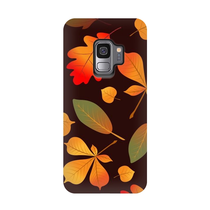 Galaxy S9 StrongFit Autumn Leaf Pattern Design by ArtsCase