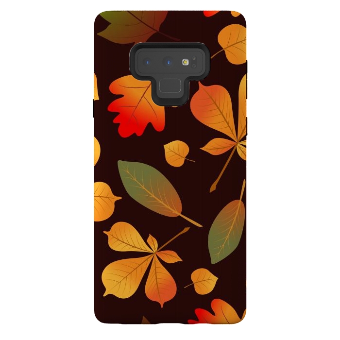 Galaxy Note 9 StrongFit Autumn Leaf Pattern Design by ArtsCase