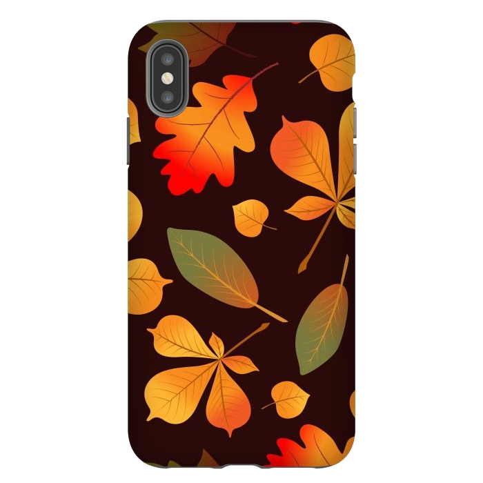 iPhone Xs Max StrongFit Autumn Leaf Pattern Design by ArtsCase