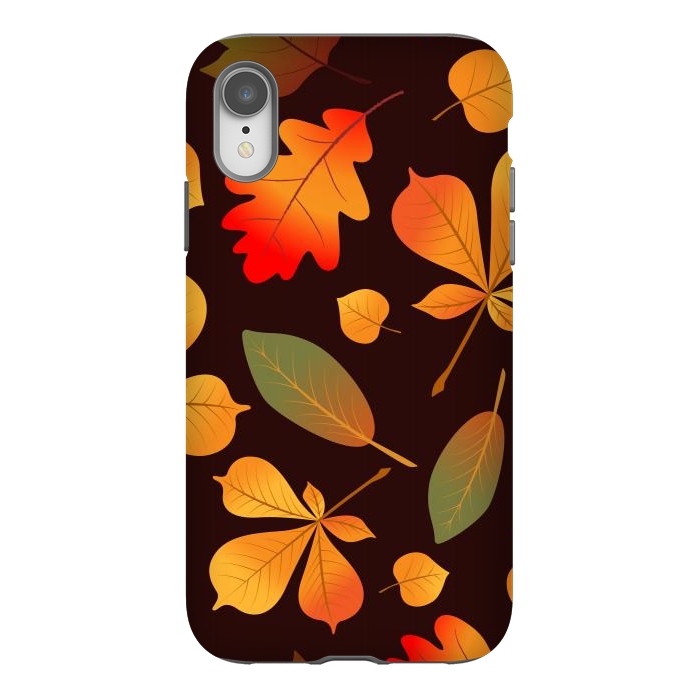 iPhone Xr StrongFit Autumn Leaf Pattern Design by ArtsCase