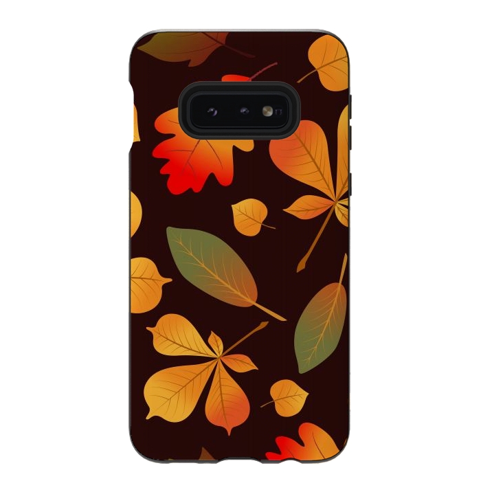 Galaxy S10e StrongFit Autumn Leaf Pattern Design by ArtsCase