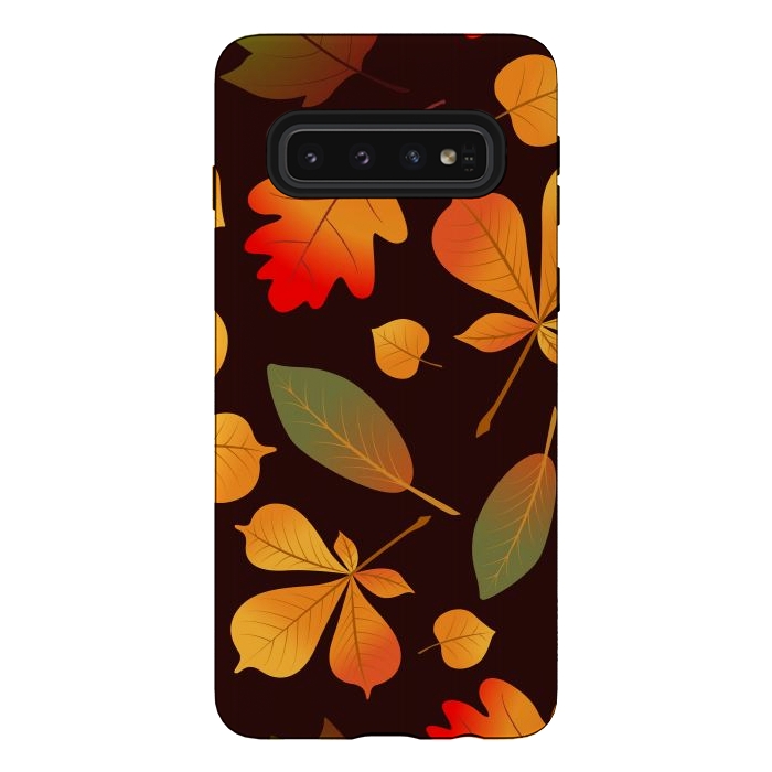 Galaxy S10 StrongFit Autumn Leaf Pattern Design by ArtsCase