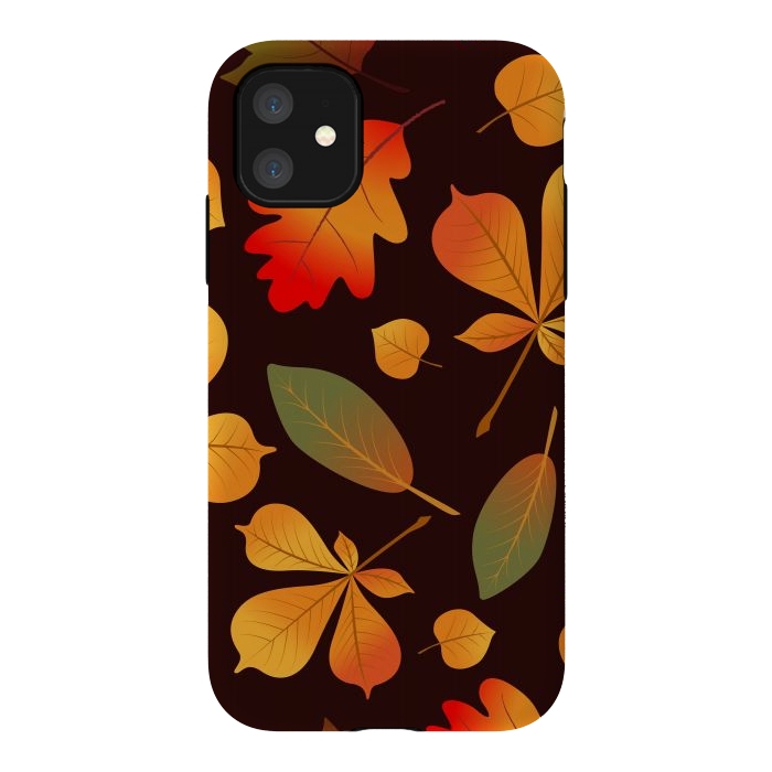 iPhone 11 StrongFit Autumn Leaf Pattern Design by ArtsCase
