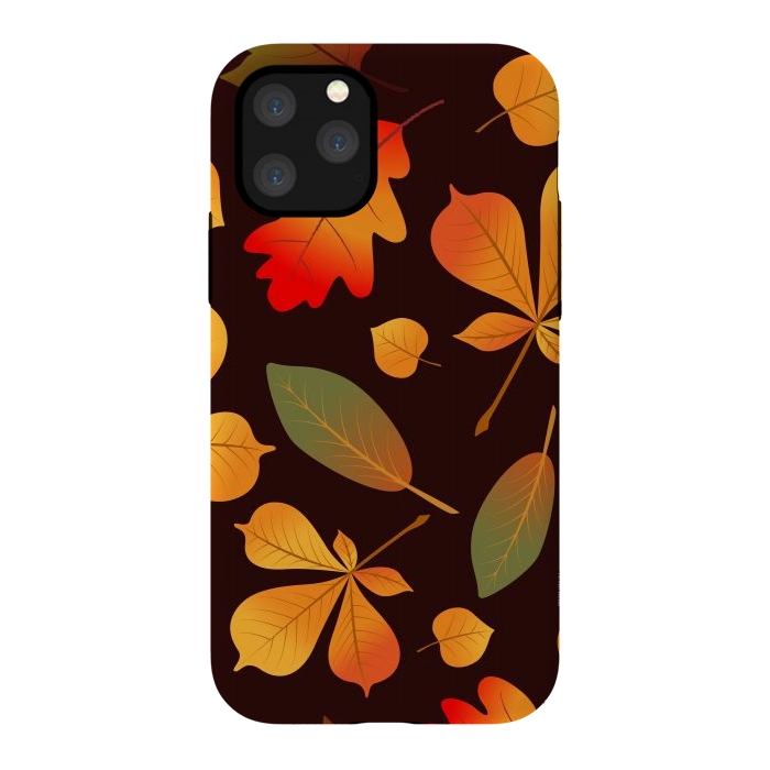 iPhone 11 Pro StrongFit Autumn Leaf Pattern Design by ArtsCase
