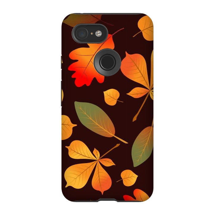 Pixel 3 StrongFit Autumn Leaf Pattern Design by ArtsCase