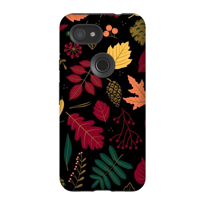 Pixel 3A StrongFit Autumn Pattern With Leaves by ArtsCase