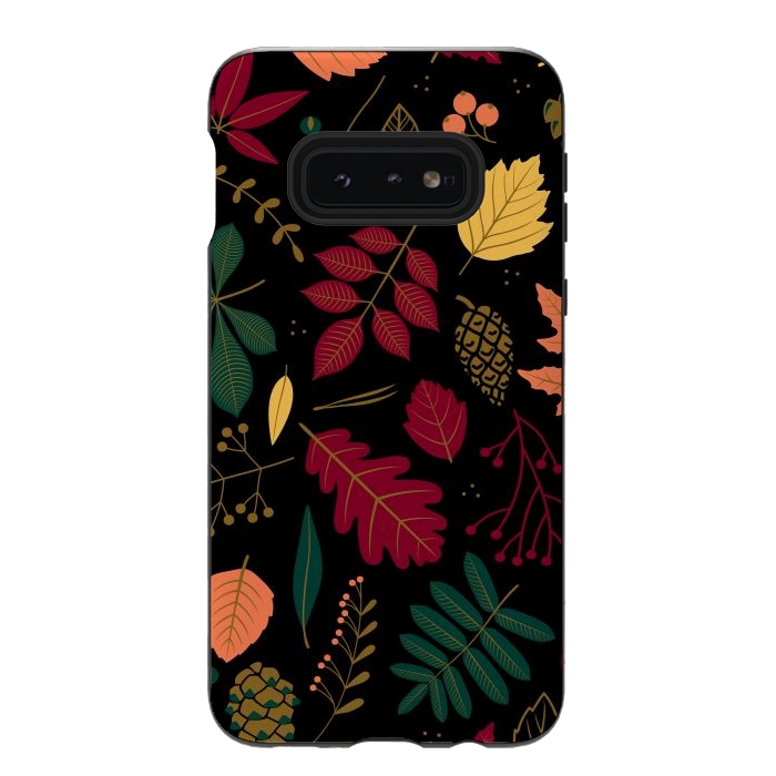 Galaxy S10e StrongFit Autumn Pattern With Leaves by ArtsCase