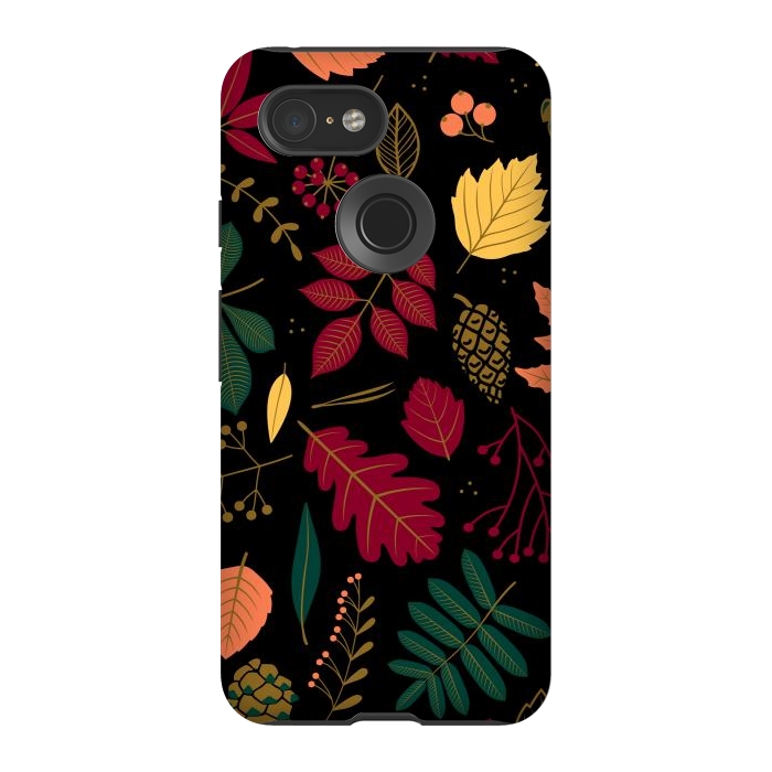 Pixel 3 StrongFit Autumn Pattern With Leaves by ArtsCase