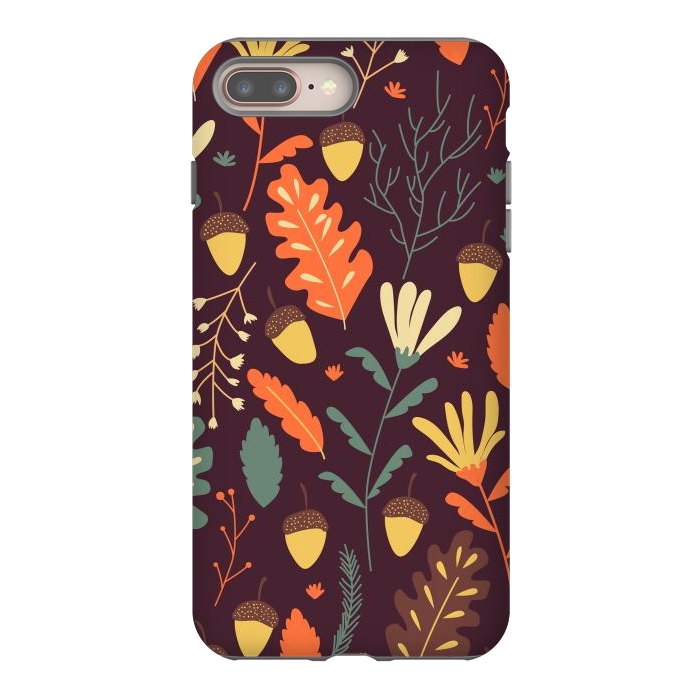 iPhone 7 plus StrongFit Autumn Pattern With Red and Orange Leaves by ArtsCase
