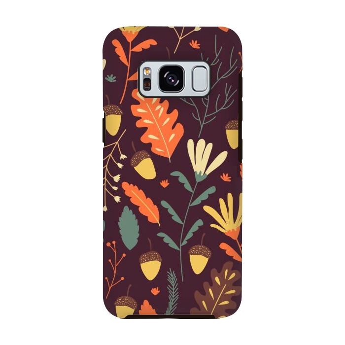 Galaxy S8 StrongFit Autumn Pattern With Red and Orange Leaves by ArtsCase