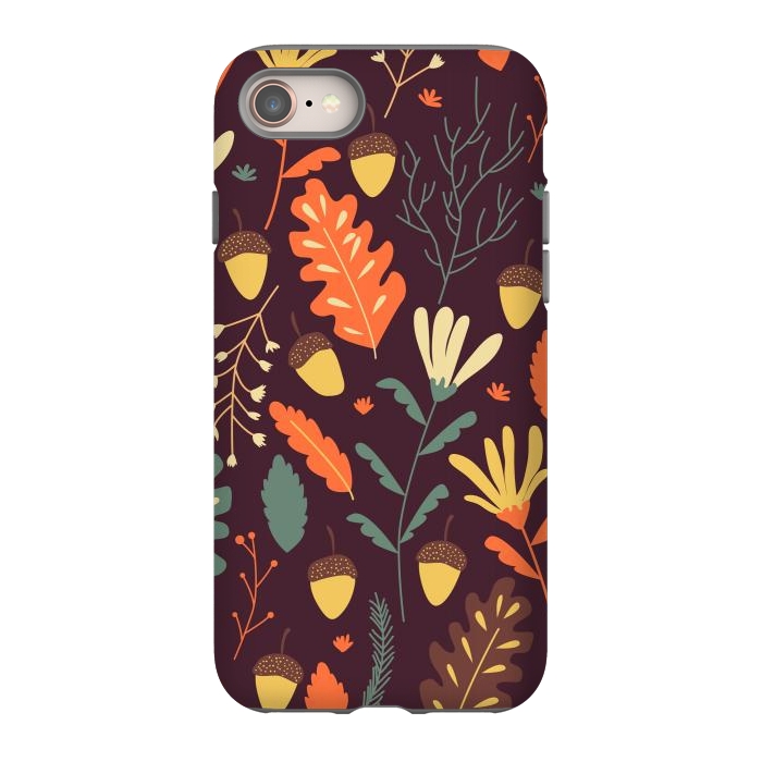 iPhone 8 StrongFit Autumn Pattern With Red and Orange Leaves by ArtsCase