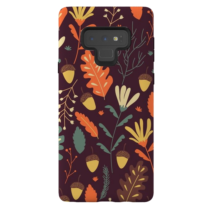 Galaxy Note 9 StrongFit Autumn Pattern With Red and Orange Leaves by ArtsCase