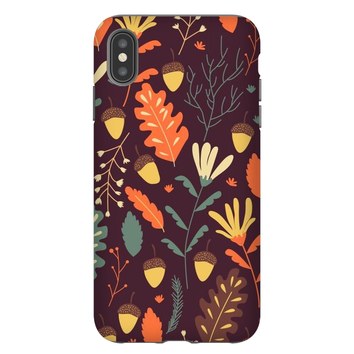 iPhone Xs Max StrongFit Autumn Pattern With Red and Orange Leaves by ArtsCase