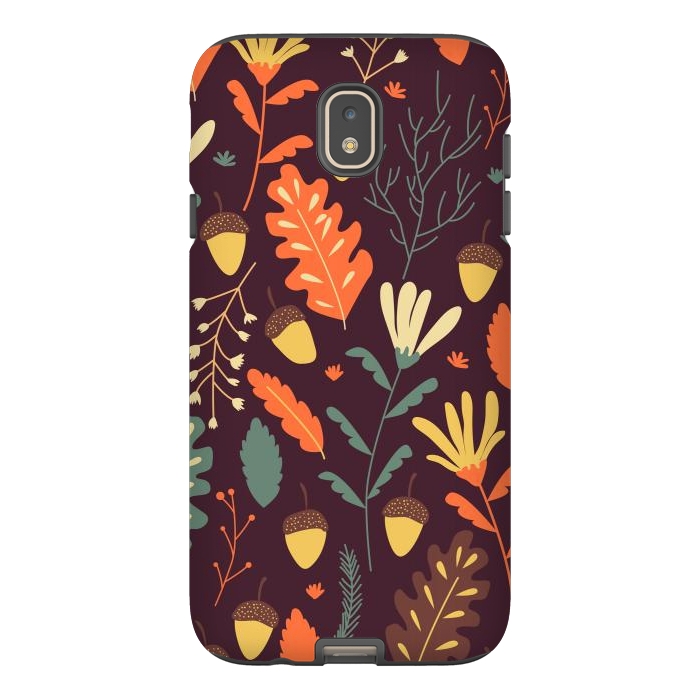 Galaxy J7 StrongFit Autumn Pattern With Red and Orange Leaves by ArtsCase