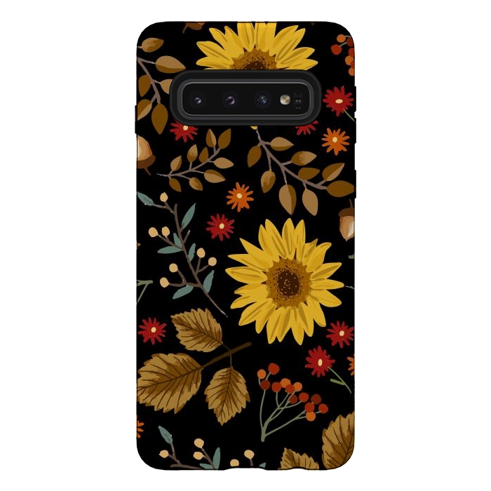 Galaxy S10 StrongFit Autumn Sunflowers II by ArtsCase
