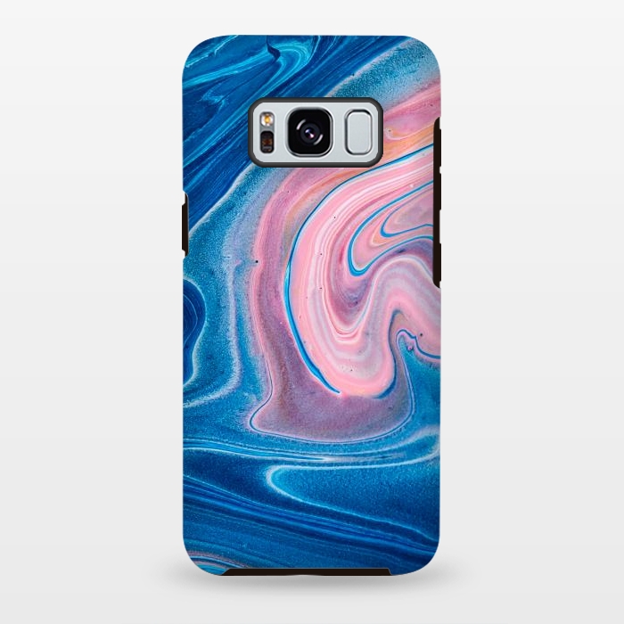Galaxy S8 plus StrongFit Blue Acrylic Pour Color Liquid Marble by ArtsCase