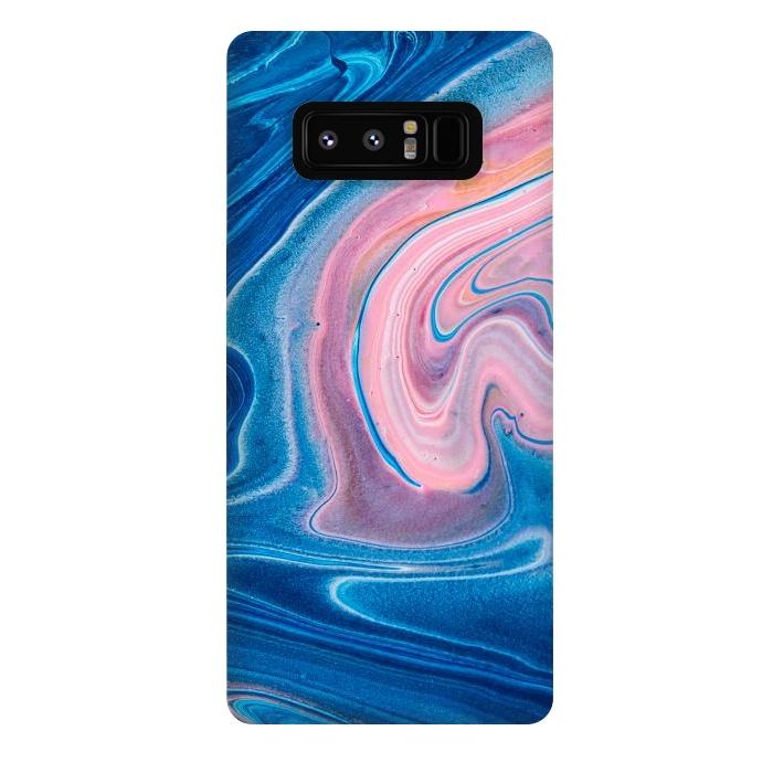 Galaxy Note 8 StrongFit Blue Acrylic Pour Color Liquid Marble by ArtsCase