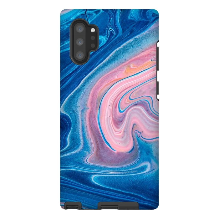 Galaxy Note 10 plus StrongFit Blue Acrylic Pour Color Liquid Marble by ArtsCase