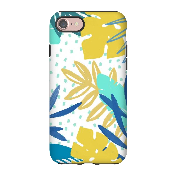 iPhone 7 StrongFit Playful colorful jungle leaves by Oana 