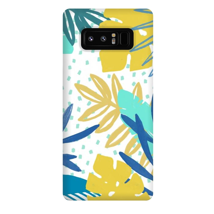 Galaxy Note 8 StrongFit Playful colorful jungle leaves by Oana 