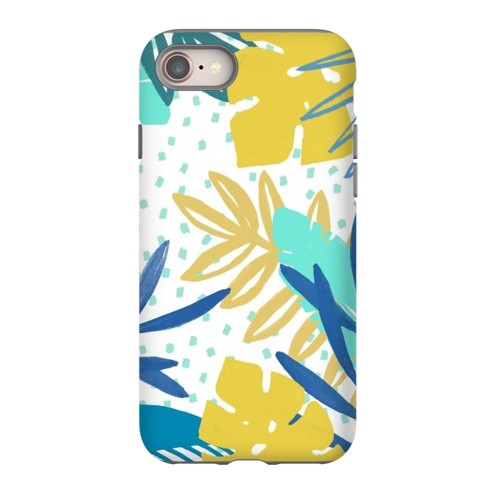 iPhone 8 StrongFit Playful colorful jungle leaves by Oana 