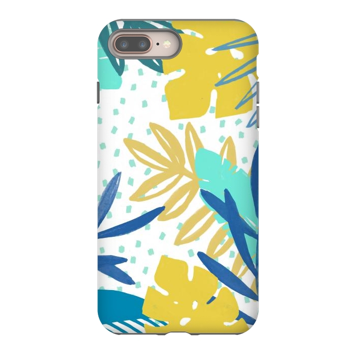 iPhone 8 plus StrongFit Playful colorful jungle leaves by Oana 