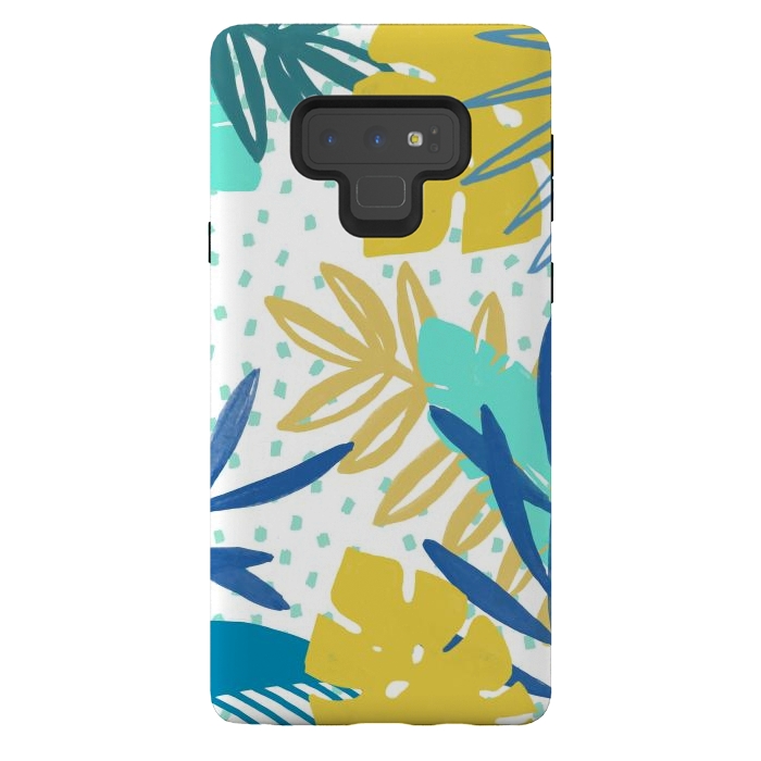 Galaxy Note 9 StrongFit Playful colorful jungle leaves by Oana 
