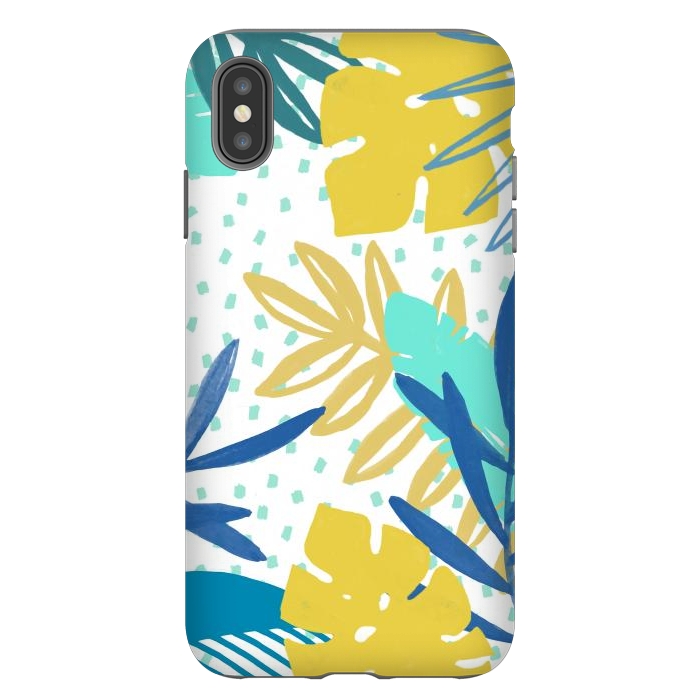 iPhone Xs Max StrongFit Playful colorful jungle leaves by Oana 