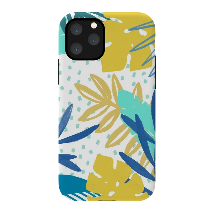 iPhone 11 Pro StrongFit Playful colorful jungle leaves by Oana 