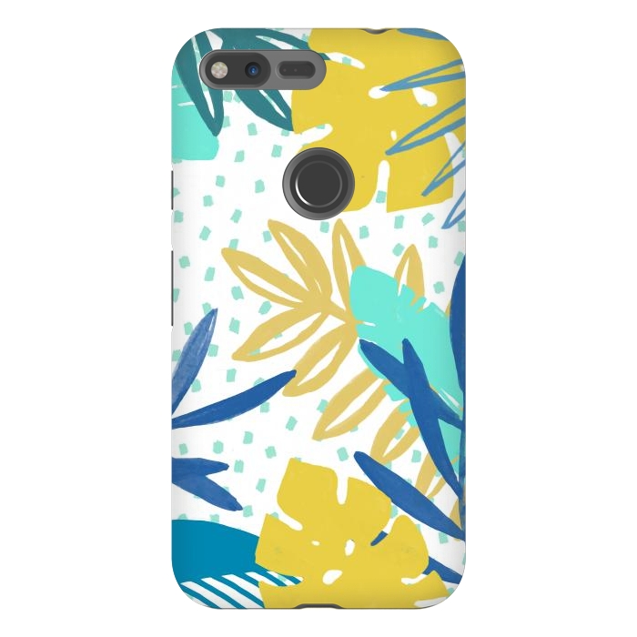 Pixel XL StrongFit Playful colorful jungle leaves by Oana 
