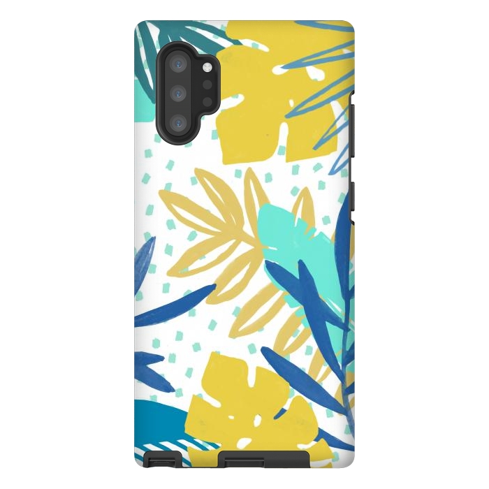 Galaxy Note 10 plus StrongFit Playful colorful jungle leaves by Oana 