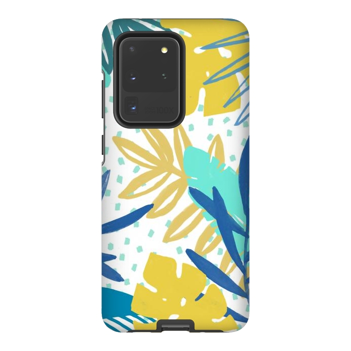 Galaxy S20 Ultra StrongFit Playful colorful jungle leaves by Oana 