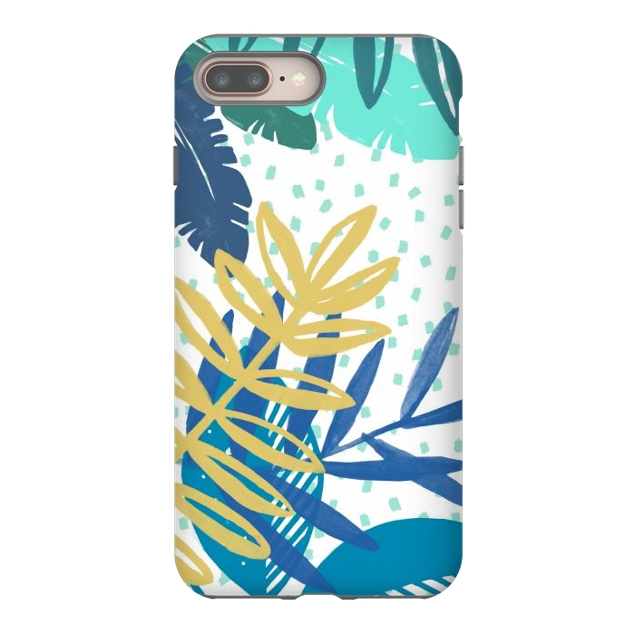 iPhone 7 plus StrongFit Spotted modern tropical leaves by Oana 
