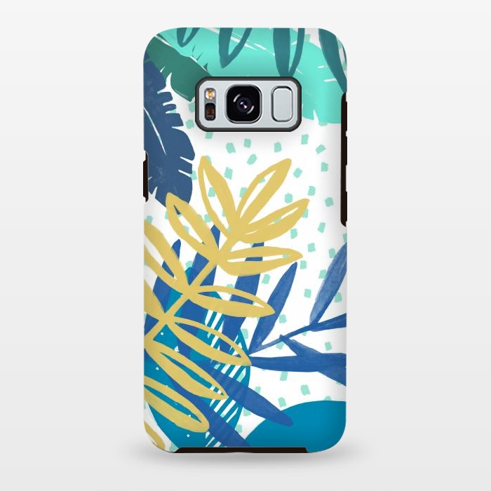 Galaxy S8 plus StrongFit Spotted modern tropical leaves by Oana 