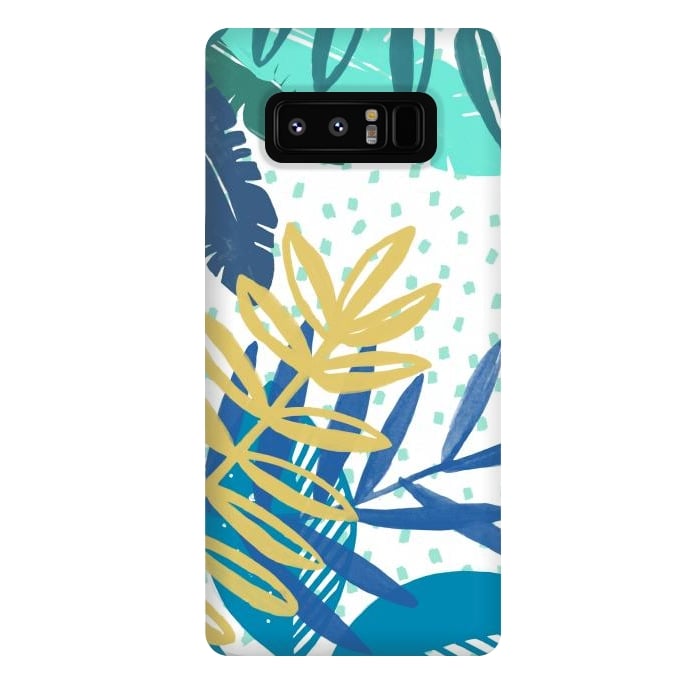 Galaxy Note 8 StrongFit Spotted modern tropical leaves by Oana 